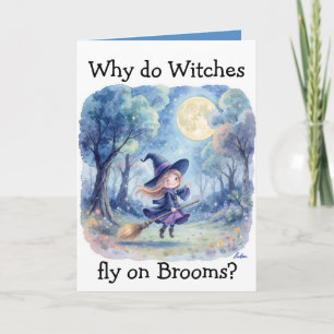 "Dancing Witch" Children's Joke Halloween Card