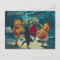Dancing Witch Jack O' Lantern Monster Black Cat