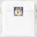 Dancing with Cats at Moonlit Night Square Sticker | Zazzle