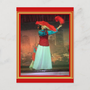 Dancing with fans postcard