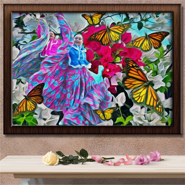 Dancing with Flowers & Butterflies PV01 Art Print (Creator Uploaded)