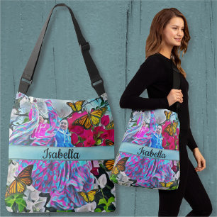 Dancing with Flowers & Butterflies PV01 Crossbody Bag