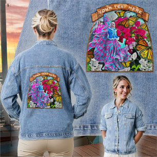 Dancing with Flowers & Butterflies PV01 Denim Jacket