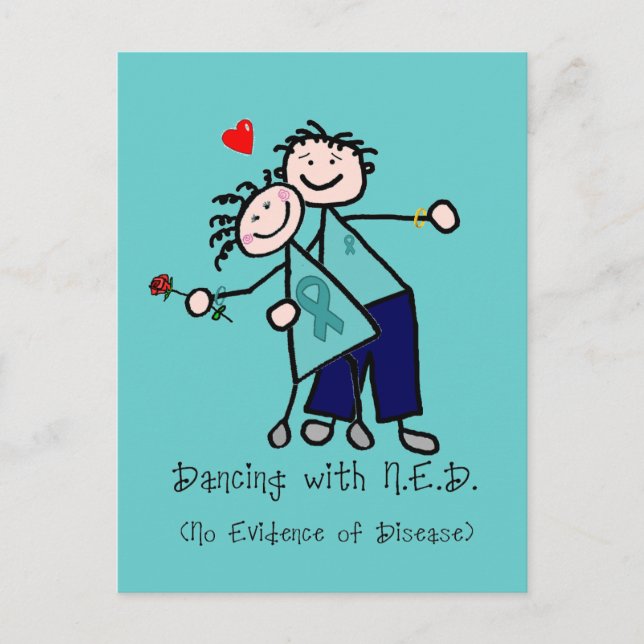 Dancing with N.E.D. Ovarian Cancer Postcard (Front)