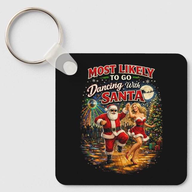 Dancing with Santa Key Ring (Front)
