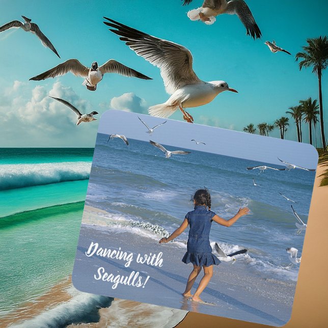 Dancing with Seagulls Mouse Pad (Slanted Front with Background)
