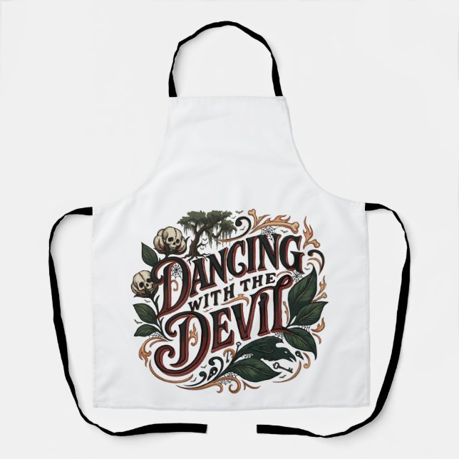 Dancing With The Devil Gothic Art Apron (Front)