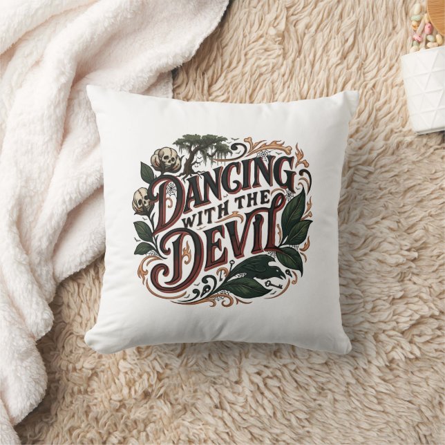 Dancing With The Devil Gothic Art Cushion (Blanket)