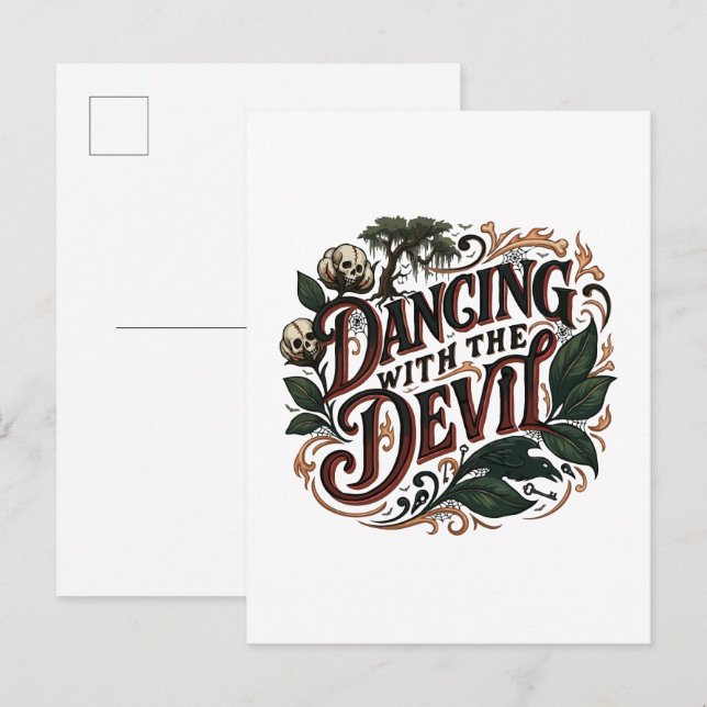 Dancing With The Devil Gothic Art Invitation Postcard (Front/Back)