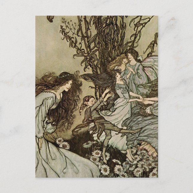 “Dancing With the Fairies” by Arthur Rackham Postcard (Front)