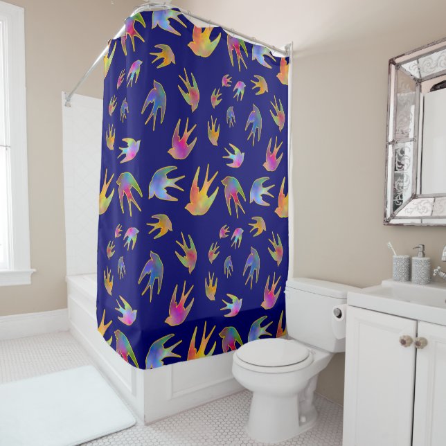 Dancing with the Wind Midnight Shower Curtain (In Situ)