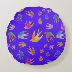 Dancing with the Wind on a Midnight Horizon Round Cushion
