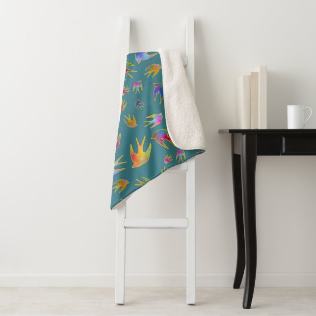 Dancing with the Wind on a Tranquil Twilight Sherpa Blanket (In Situ)