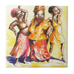 Dancing women tile