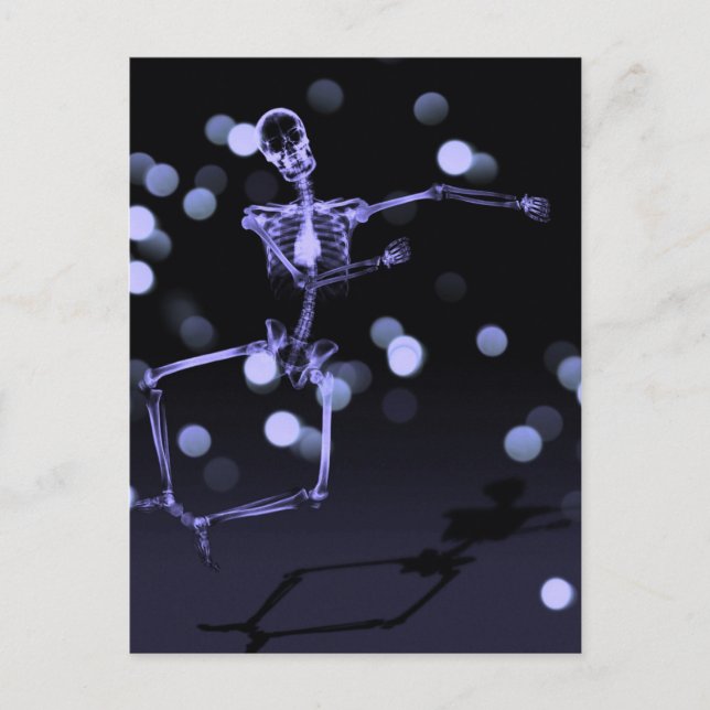 Dancing X-Ray Skeleton - Deep Purple Postcard (Front)