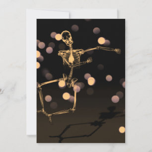 Dancing X-Ray Skeleton - Orange Invitation