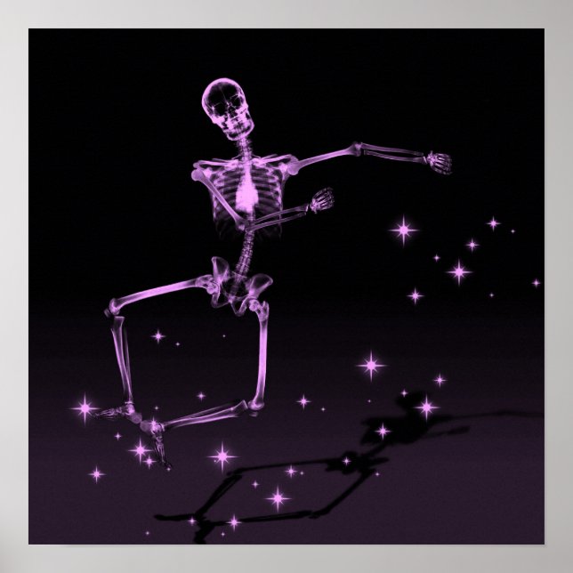 Dancing X-Ray Skeleton - Pink Poster (Front)