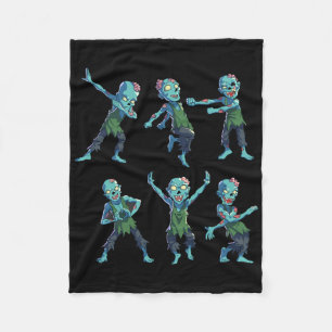 Dancing Zombie Halloween Kids Boys Girls Dabbing Z Fleece Blanket