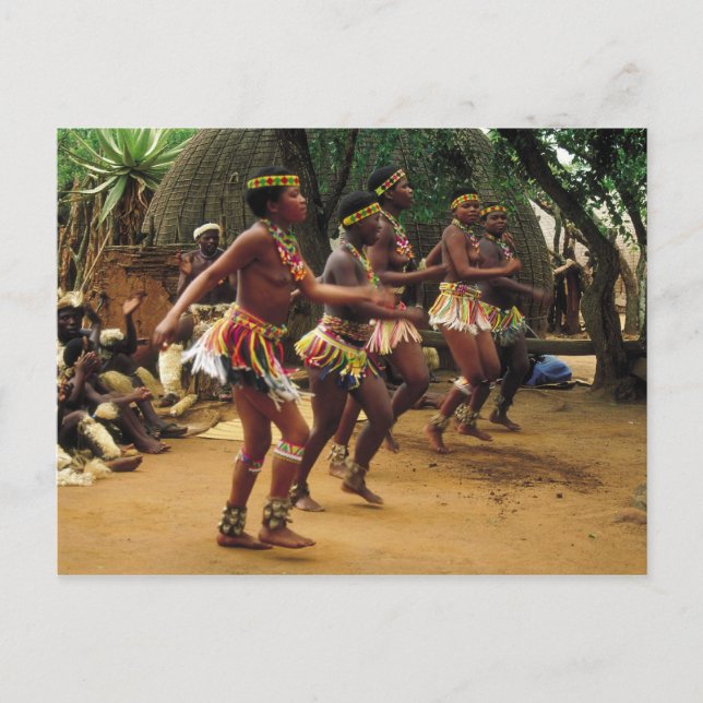 Dancing, Zulu Style - South Africa Postcard (Front)