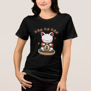 Dandadan Cat - Cute Anime Manga Design Tri-Blend Shirt