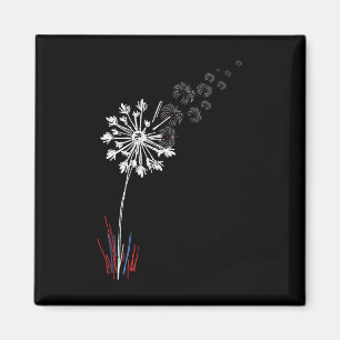 Dandelion 4th Of July Cute Flower American Patriot Magnet