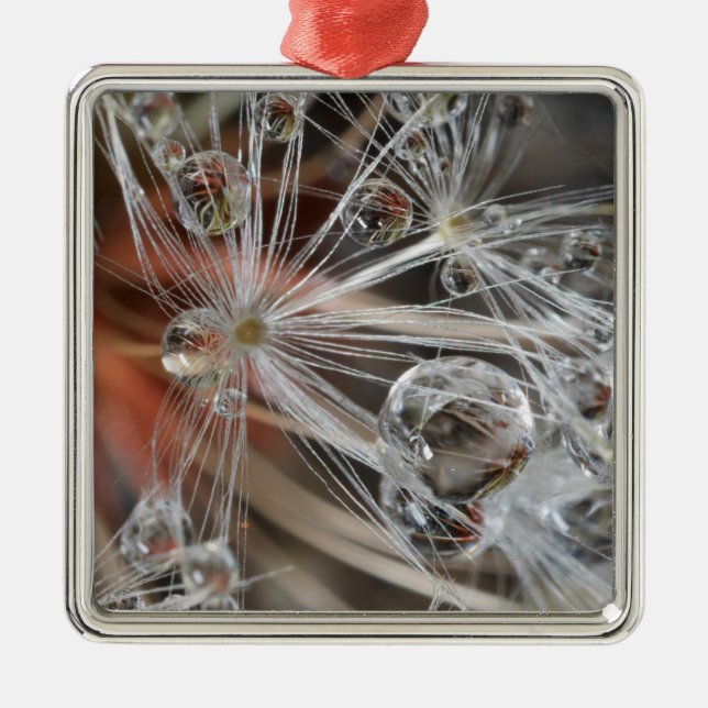 Dandelion Abstract Metal Ornament (Front)