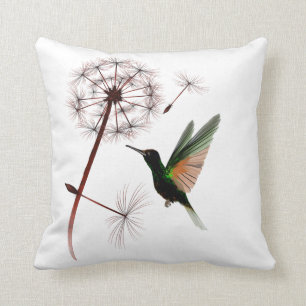 Dandelion and Hummingbird Pillow