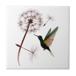 Dandelion and Hummingbird Tile