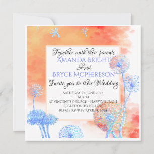 Dandelion and watercolor clouds wedding