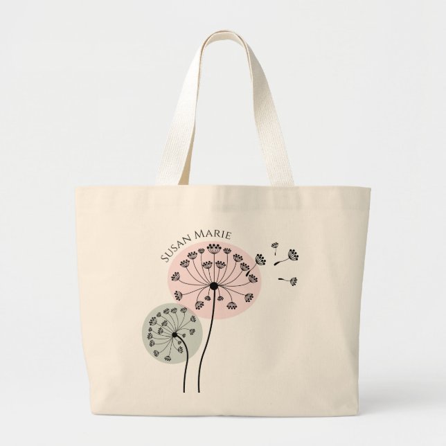 Dandelion Art Large Tote Bag (Front)