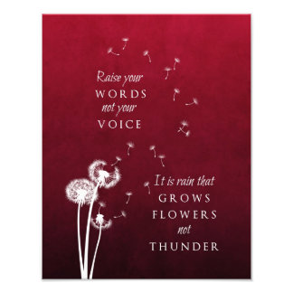 Dandelion Art - Raise your words Photo Print