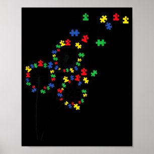 Dandelion Autism Awareness Flower Autism Awareness Poster