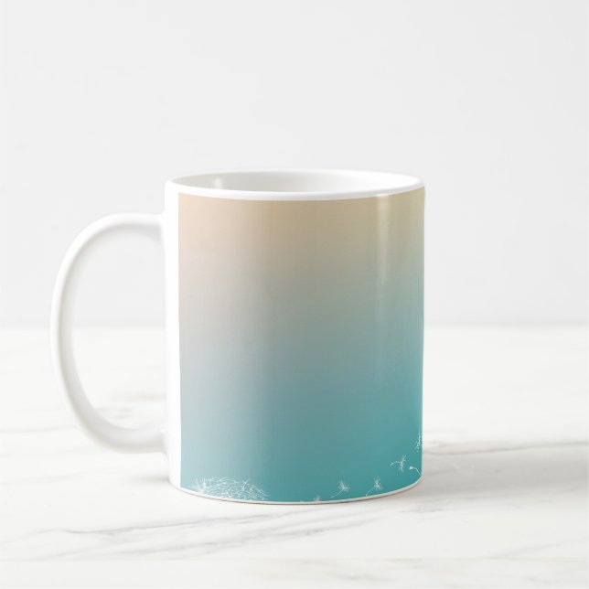 Dandelion background dandelion coffee mug (Left)