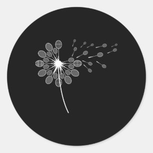 Dandelion Badminton Racket Shirt Badminton Player Classic Round Sticker
