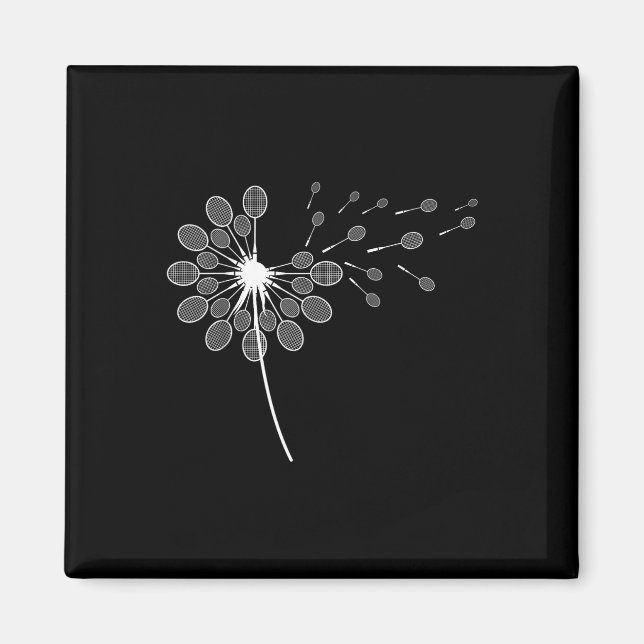 Dandelion Badminton Racket Shirt Badminton Player  Magnet (Front)