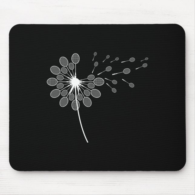 Dandelion Badminton Racket Shirt Badminton Player  Mouse Pad (Front)