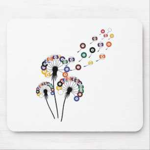 Dandelion Billiard Shirt Billiard Player Womens Bi Mouse Pad