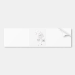 Dandelion Blossoms Vines Romantic Wedding Shower Bumper Sticker