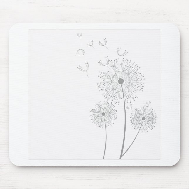 Dandelion Blossoms Vines Romantic Wedding Shower Mouse Pad (Front)
