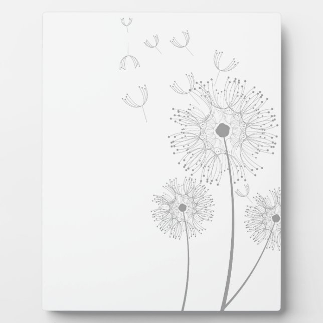Dandelion Blossoms Vines Romantic Wedding Shower Plaque (Front)