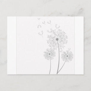 Dandelion Blossoms Vines Romantic Wedding Shower Postcard