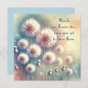 Dandelion Blowball & Quote	 Thank You Card