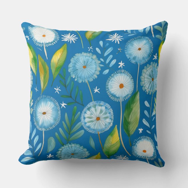 dandelion blue pattern cushion (Front)
