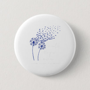 Dandelion Blue Ribbon Faith Hope Love Colon Cancer 6 Cm Round Badge