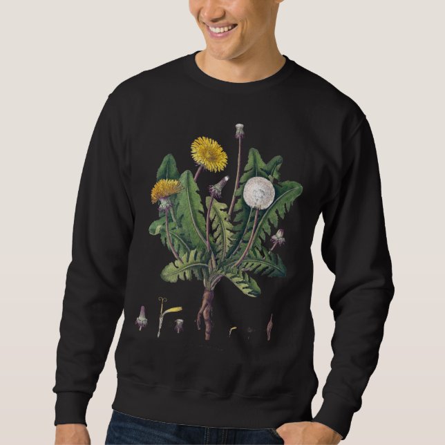 Dandelion Botanical vintage Dandelion Root Dandeli Sweatshirt (Front)