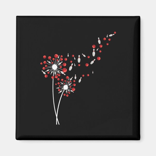 Dandelion Bowling Player Flower Lover  Magnet (Front)