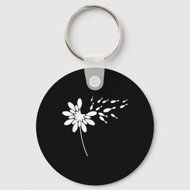 Dandelion Bowling Team Apparel Player Gear Pin Bow Key Ring (Front)