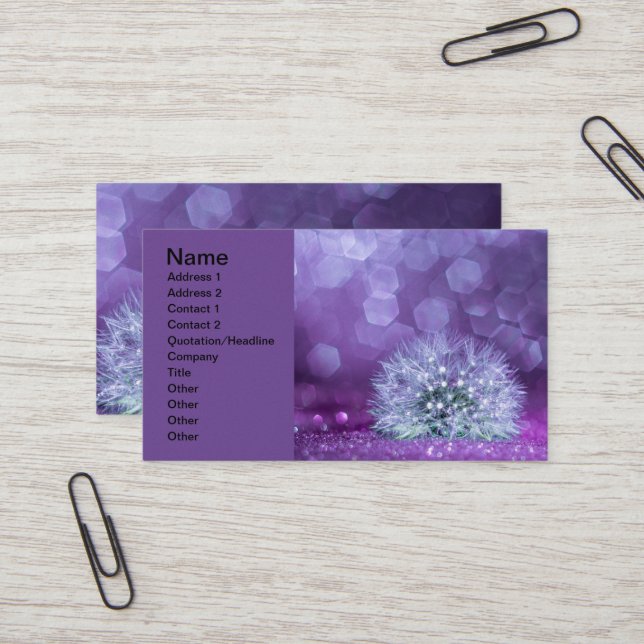 Dandelion Business Card (Front/Back In Situ)