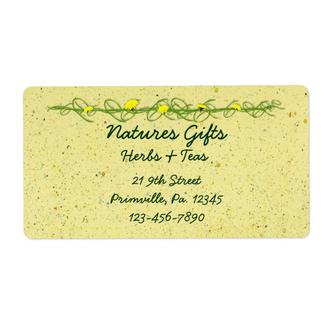 Dandelion Business Label (Front)