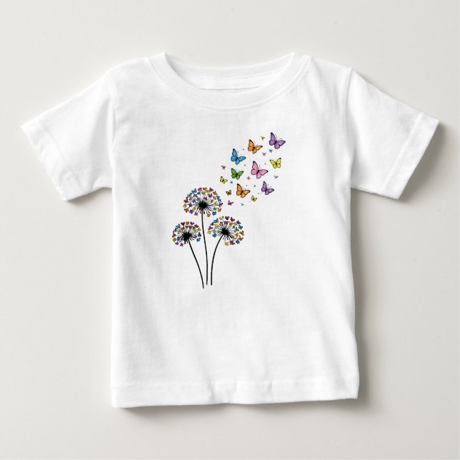 Dandelion butterfly flow baby T-Shirt (Front)